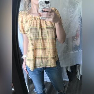 lc lauren conrad plaid blouse